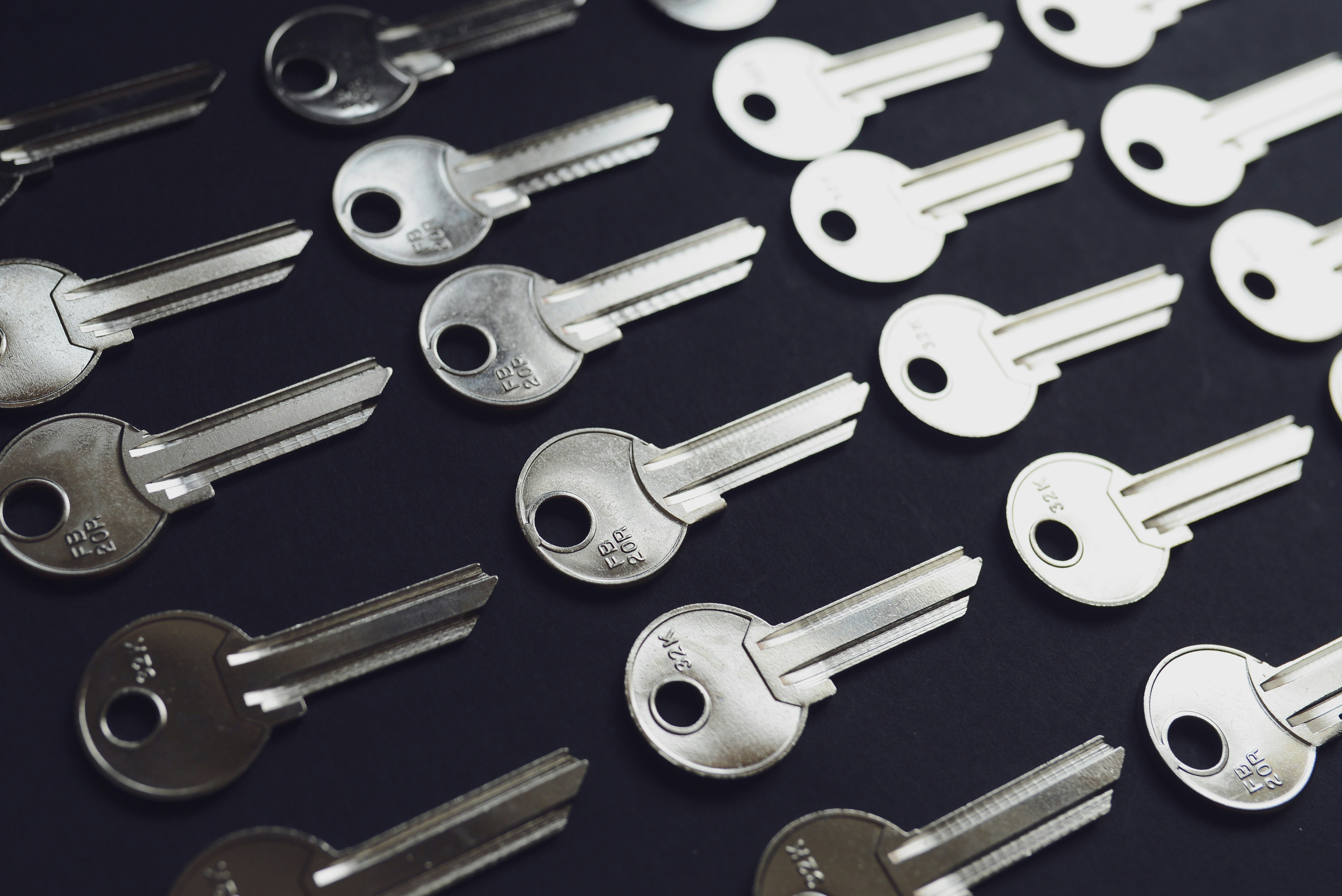 Silver blank keys for key duplication service at A-1 Locksmith Shop, Brownwood TX